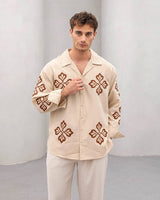 2morrow Floral Mosaic Shirt in Brown
