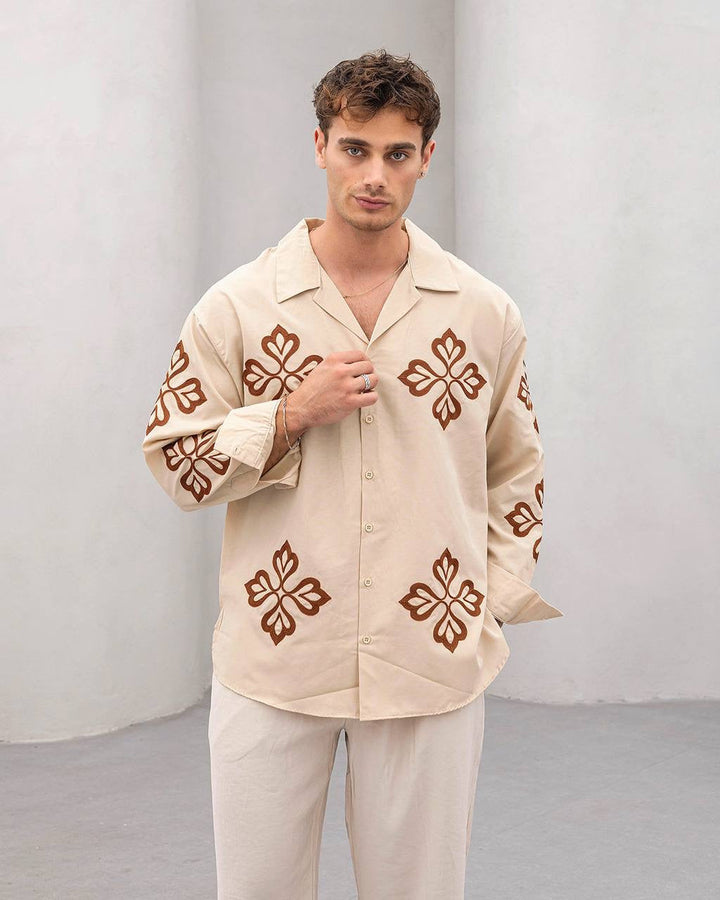 2morrow Floral Mosaic Shirt in Brown