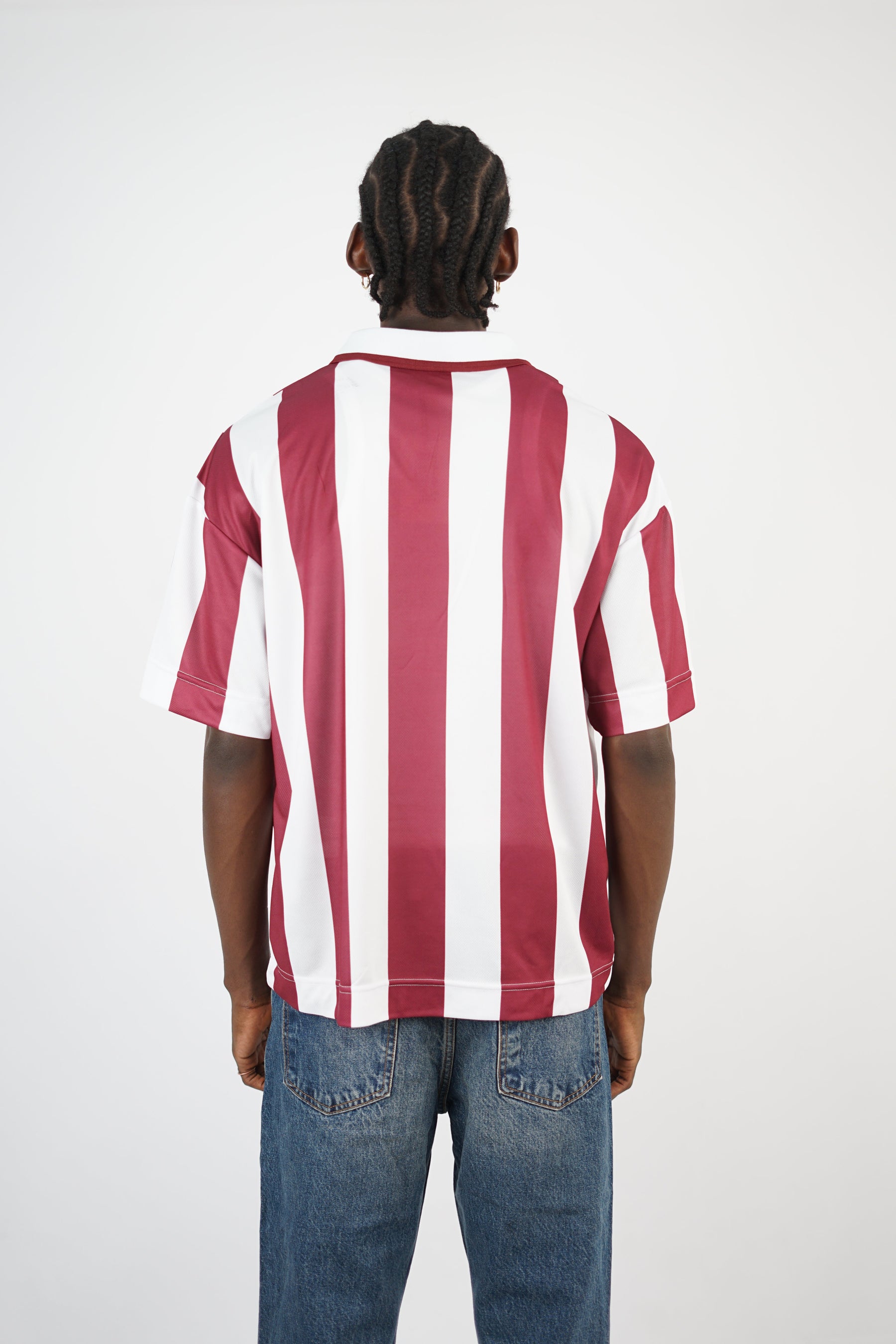 Vamos Troublemaker Oversized Polo T-shirt in burgundy