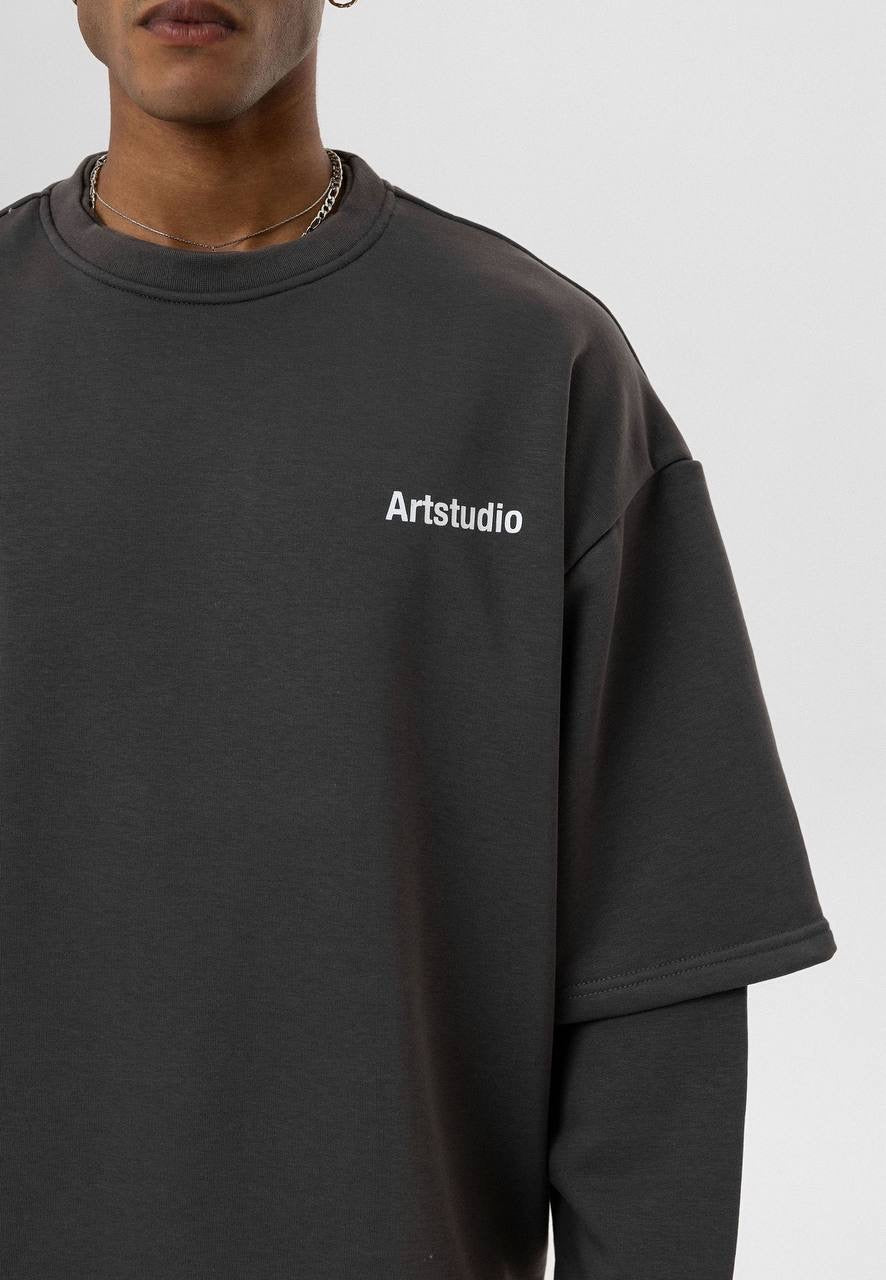 Essence of Life Longsleeve Layered t-shirt in anthracite