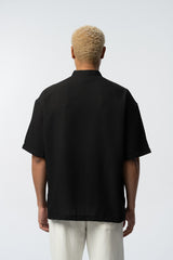 2512 V-NECK DETAILED SHIRT IN BLACK