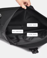 Consigned flap over backpack bag in grey