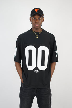 Essence of Life American Football Jersey T-shirt in Black