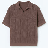 GIESTO knitted polo shirt in brown