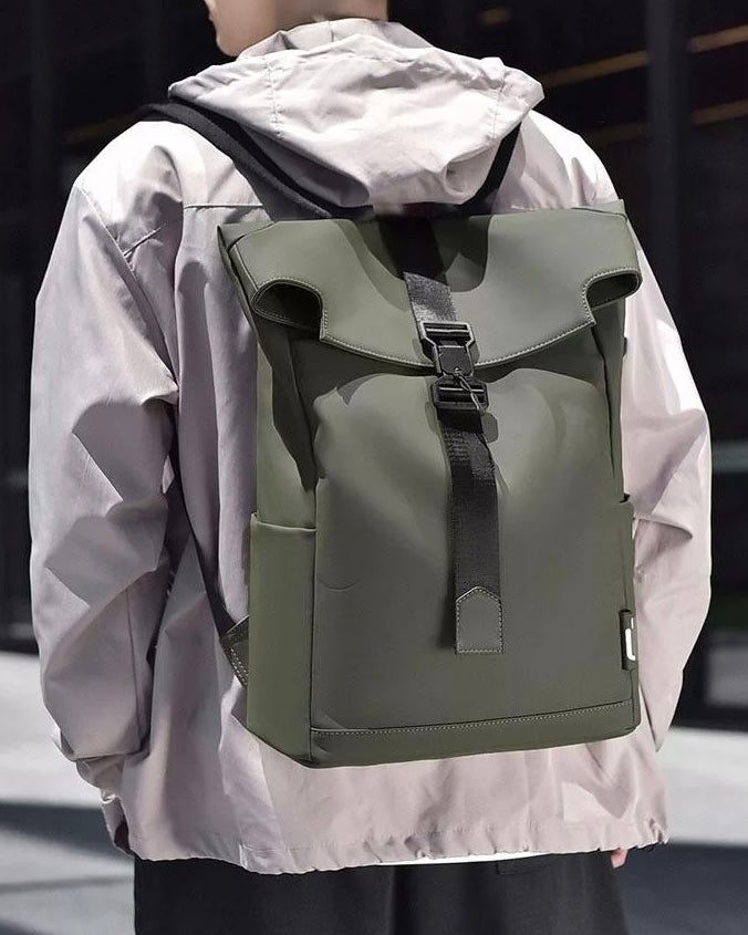 Consigned flap over backpack bag in green