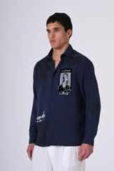 2512 All Over Loose Fit Shirt in Blue