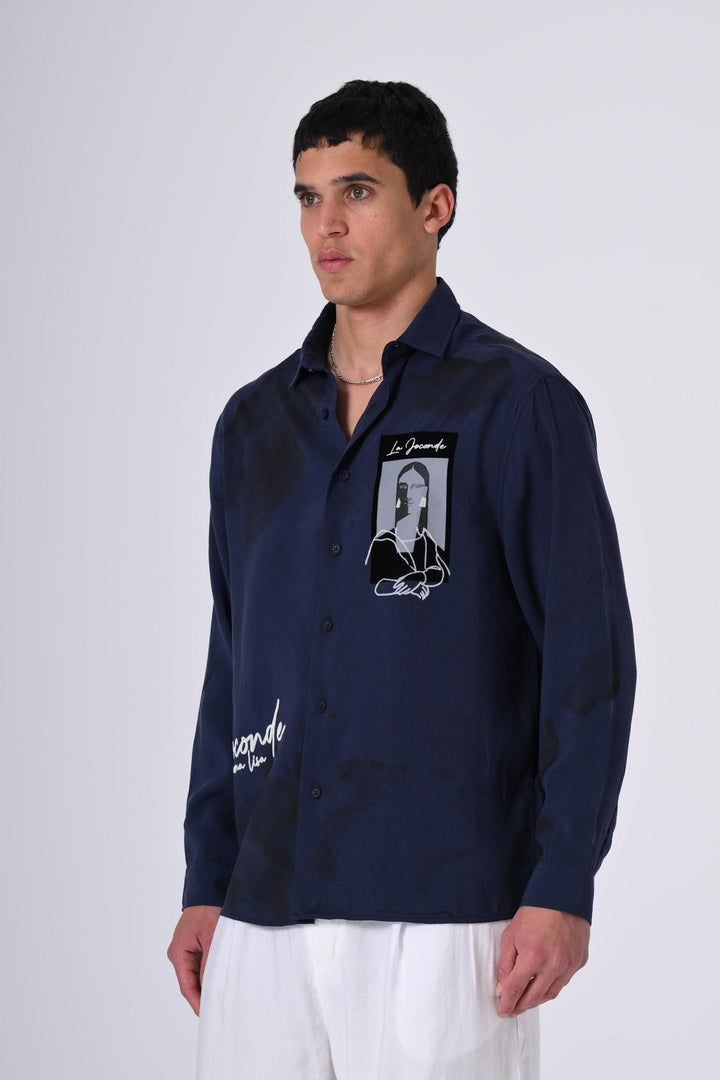 2512 All Over Loose Fit Shirt in Blue