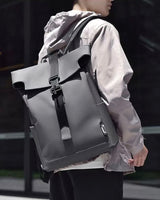Consigned flap over backpack bag in grey