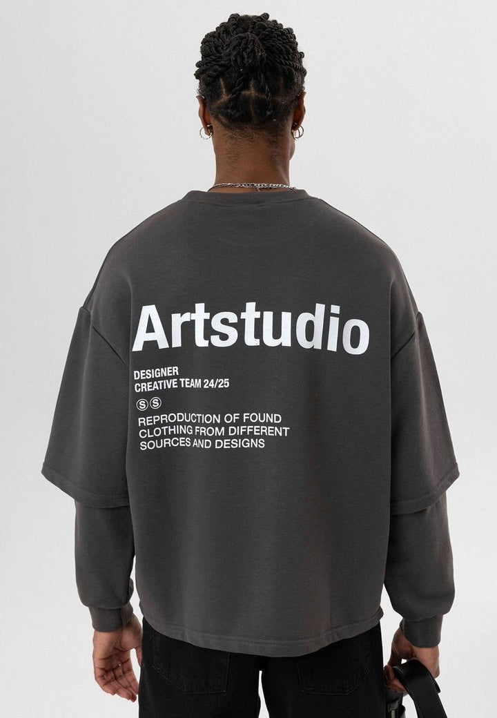 Essence of Life Longsleeve Layered t-shirt in anthracite