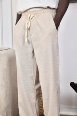 Essence of Life Baggy Stripe Pants in Beige