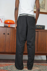 Essence of Life Baggy Linen Pants in Black