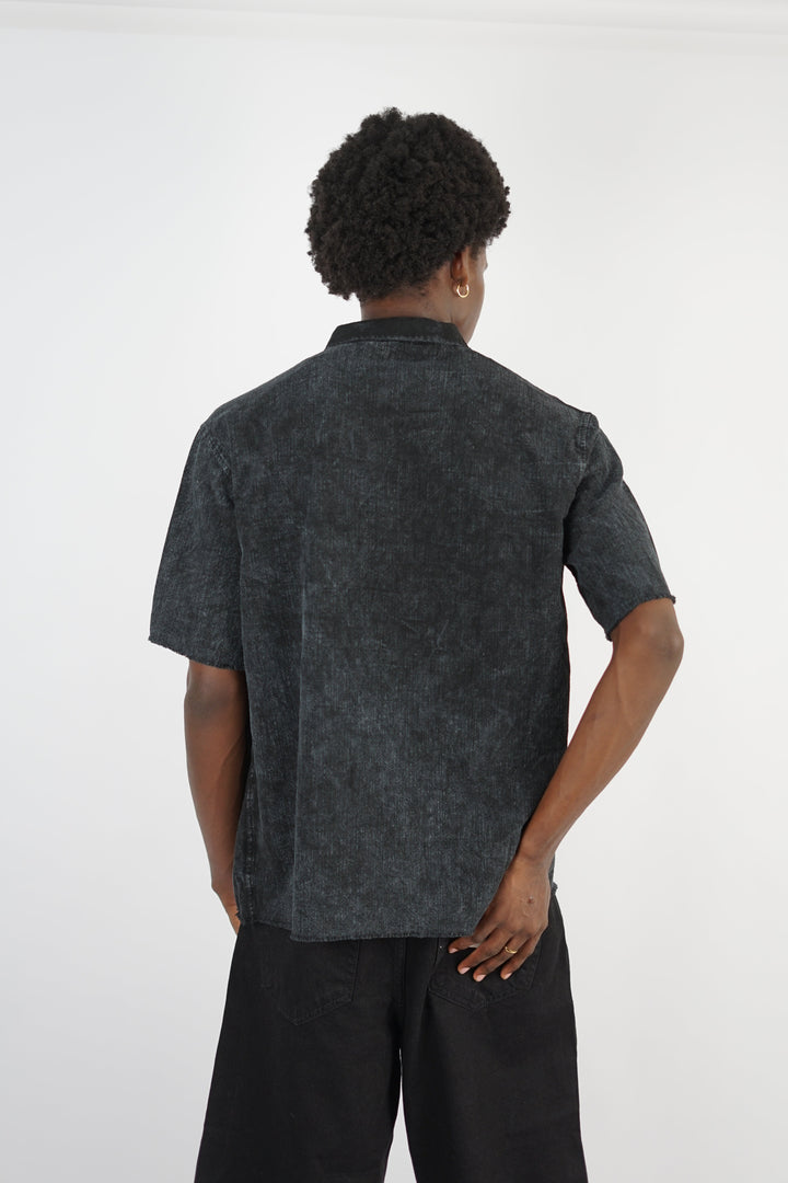 Essence of Life Oversized Short Sleeve Shirt in Acid Wash