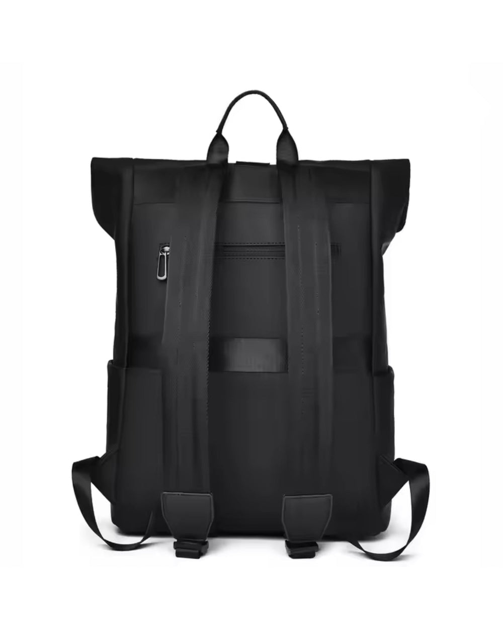 Consigned flap over backpack bag in black