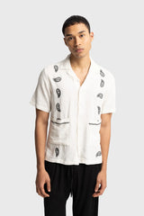 GIESTO paisley embroidered shirt in ecru