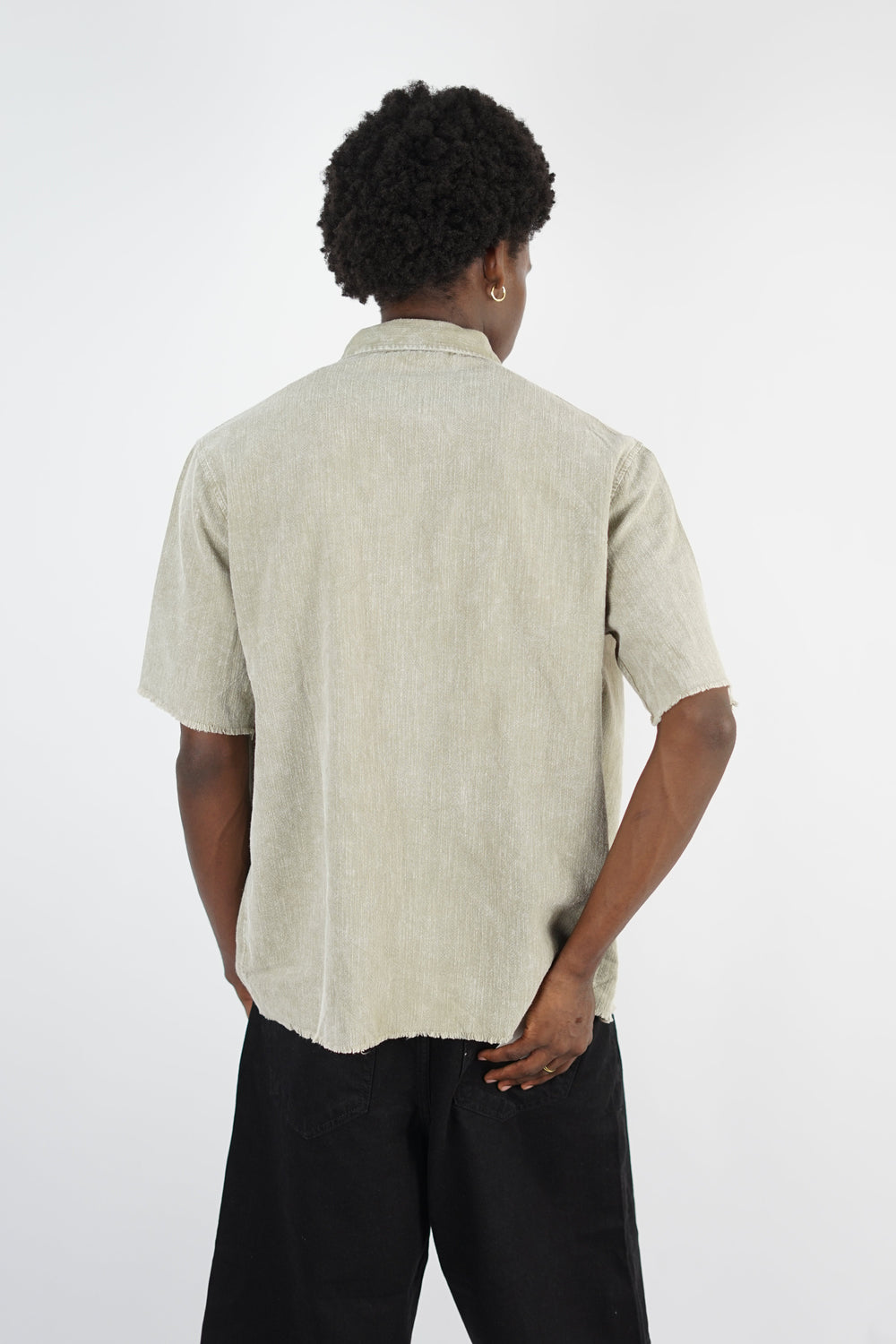 Essence of Life Oversized Short Sleeve Shirt in Khaki