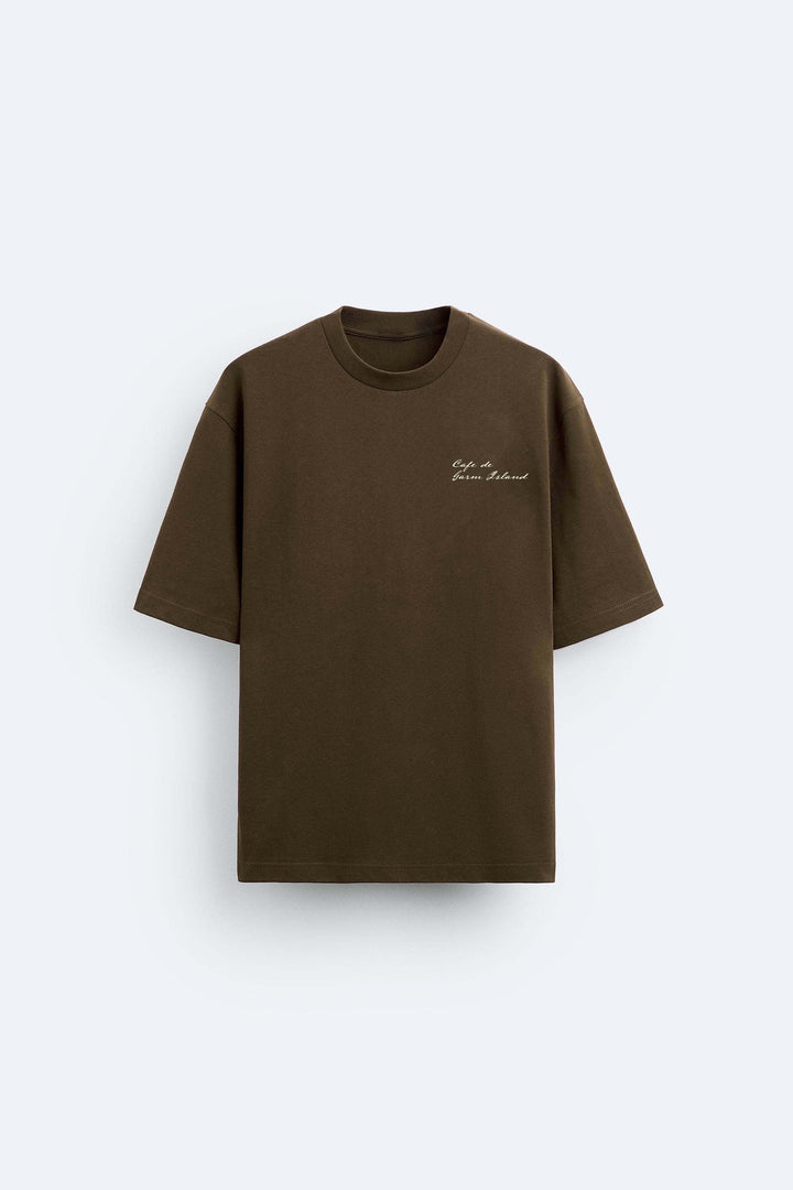 Garm Island Café T-shirt in brown