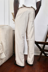 Essence of Life Baggy Stripe Pants in Beige