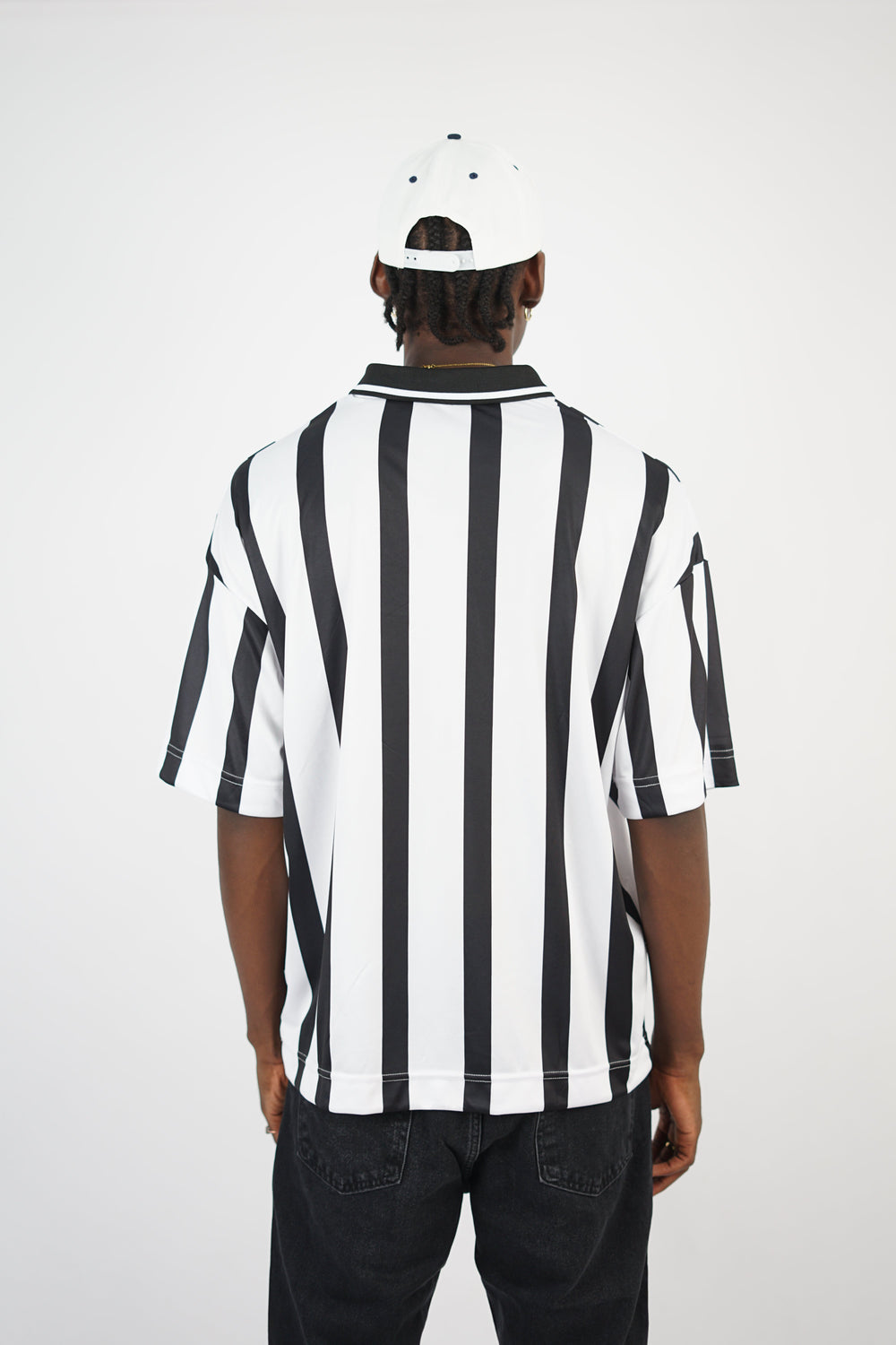 Vamos Numero Oversize Striped Jersey T-shirt in White