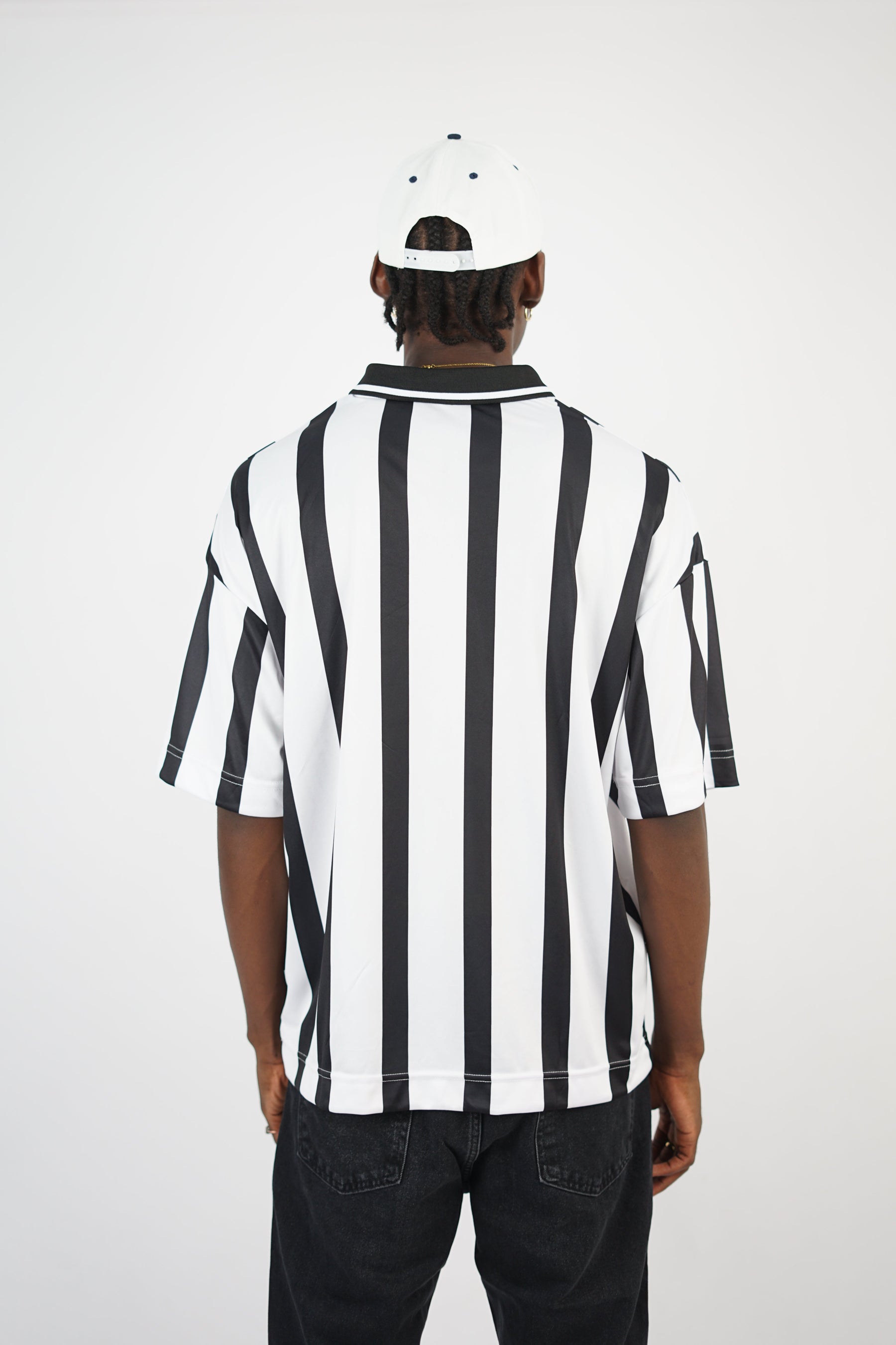 Vamos Numero Oversize Striped Jersey T-shirt in White