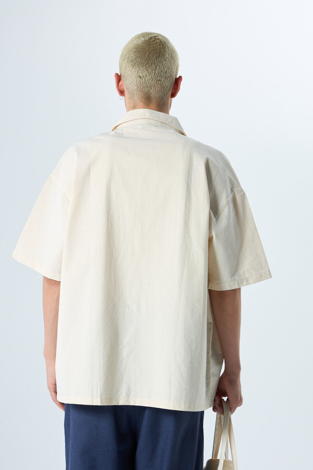 VAMOS FLORAL EMBROIDERED SHIRT IN BEIGE