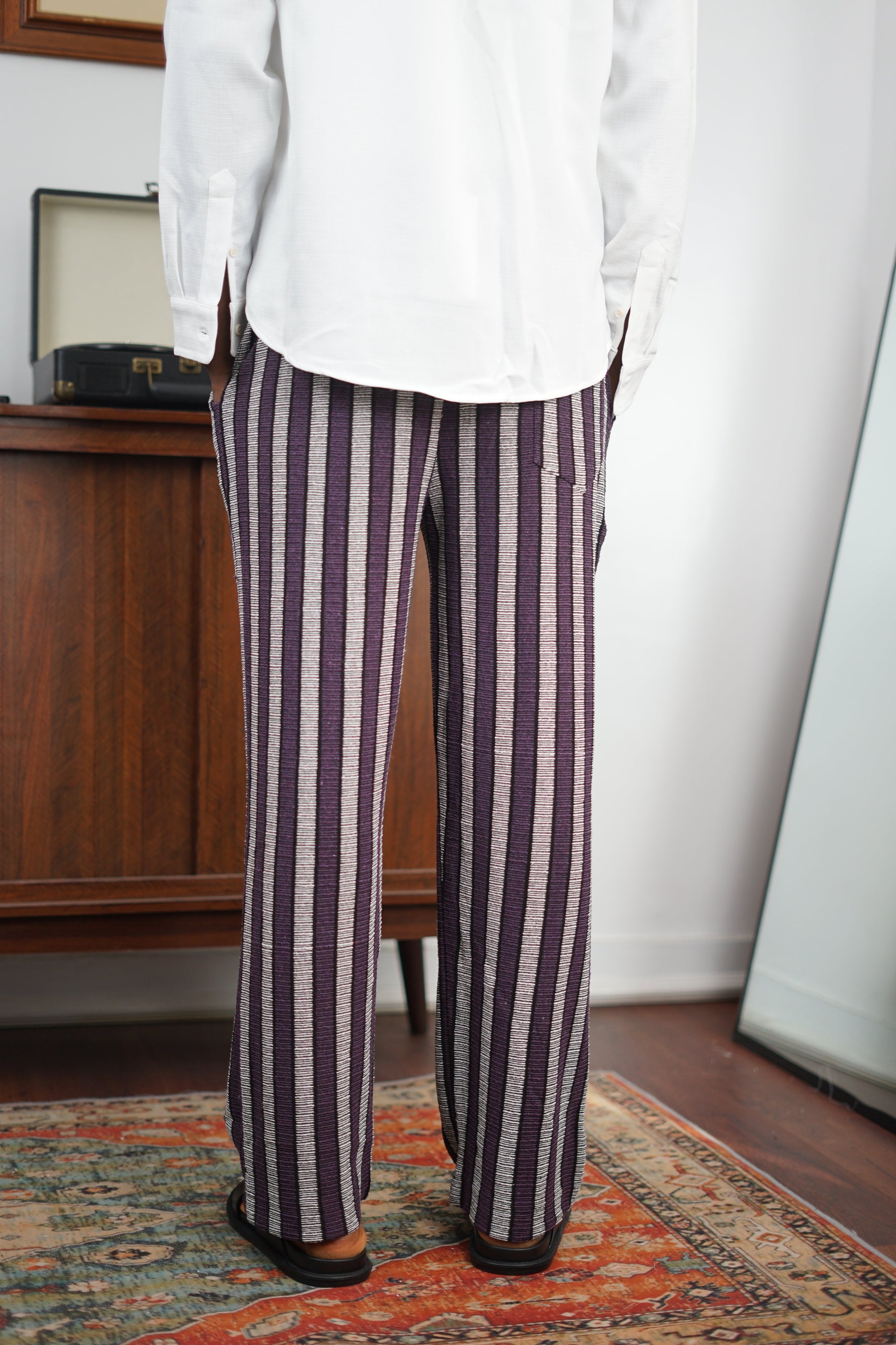 Massimo Cariño striped pants in dark purple