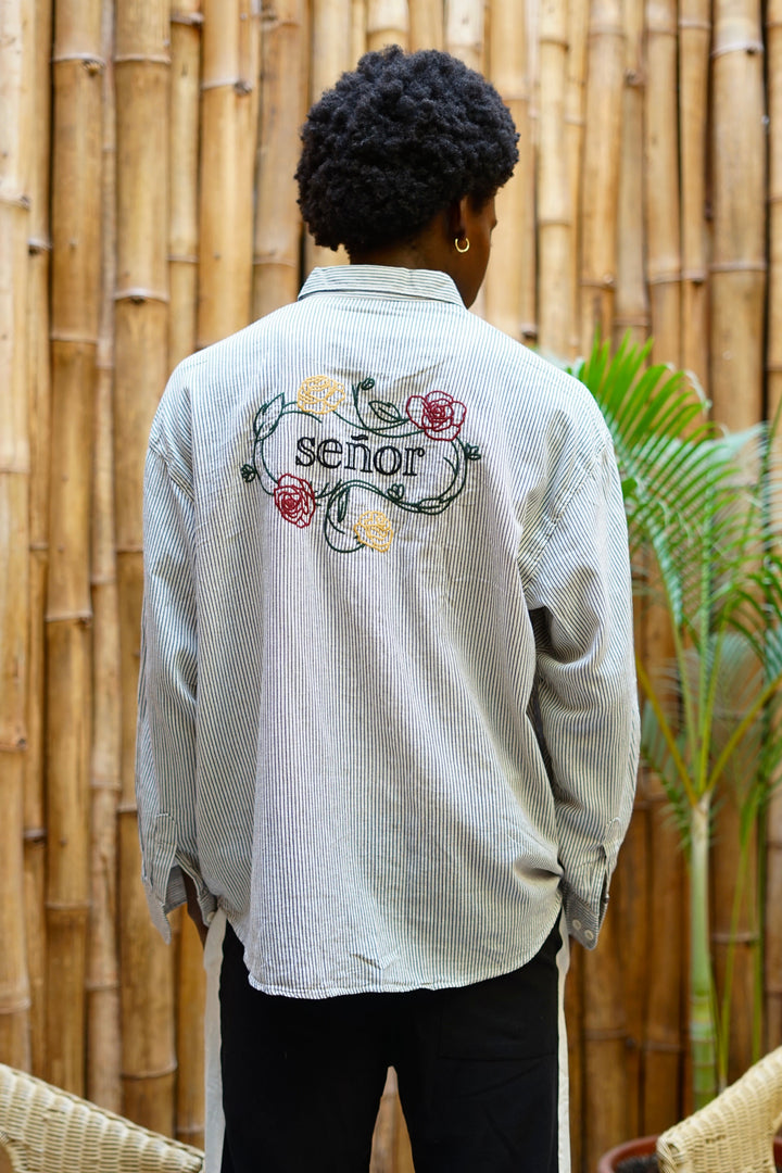 Giesto Senor Embroidery Shirt in Blue