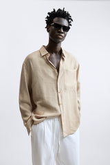 Retro club Cotton blend Linen pants in white