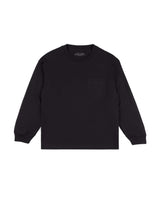 Garm Island Cotton Crew Neck Longsleeve Shirt in Black