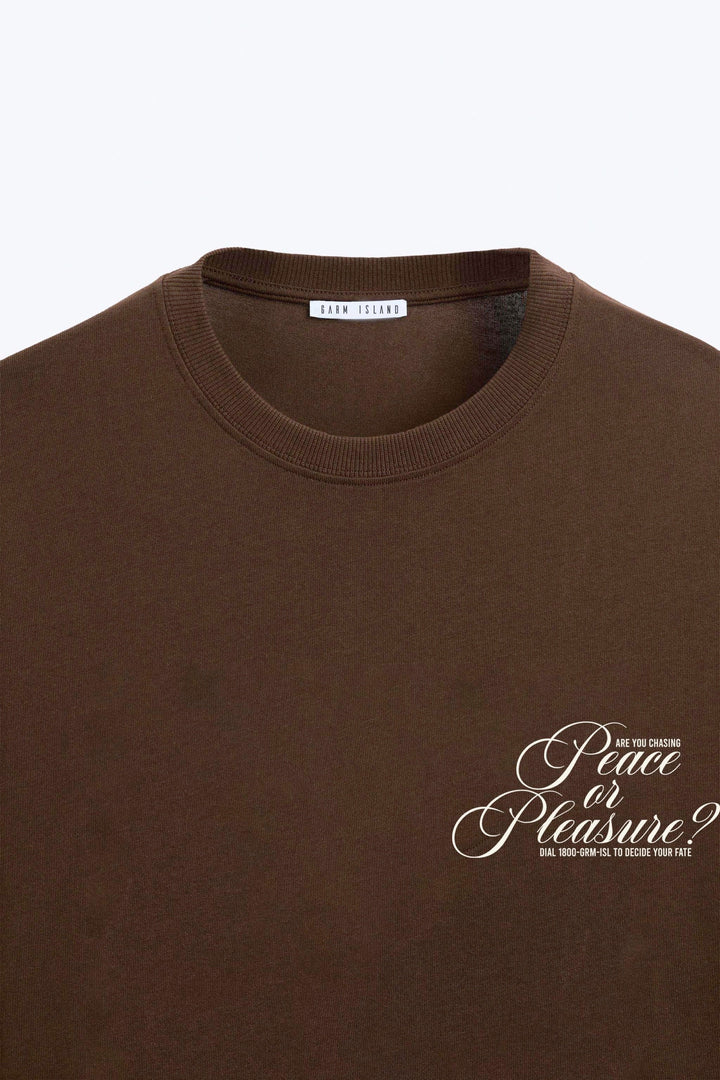 Garm Island Peace or Pleasure T-shirt in brown