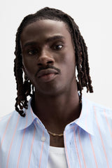 Garm Island Detachable Sleeve Striped Shirt