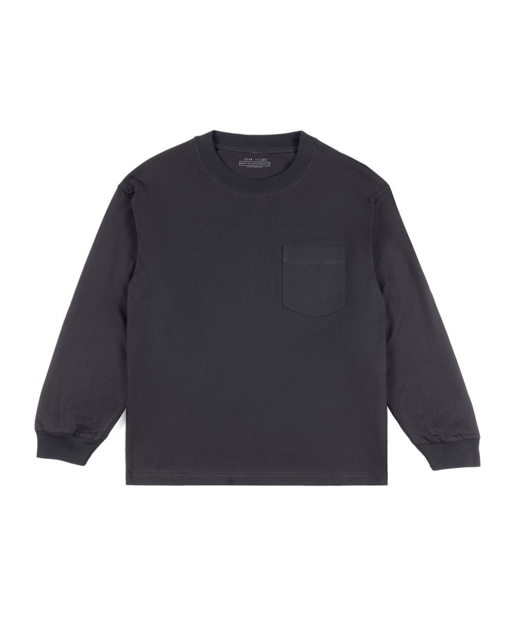 Garm Island Cotton Crew Neck Longsleeve Shirt in Anthracite Grey