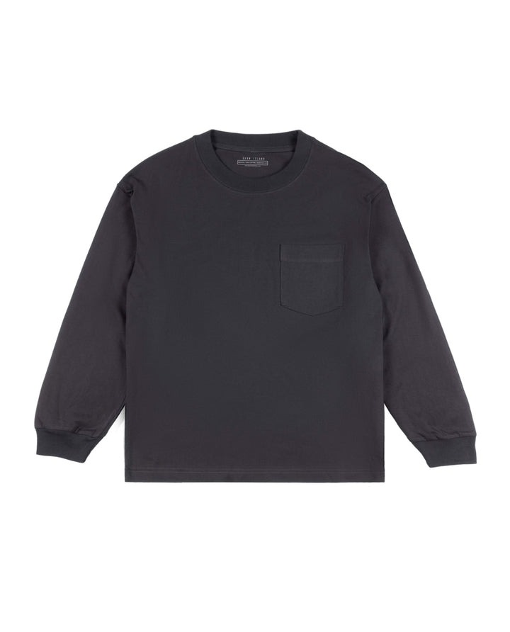 Garm Island Cotton Crew Neck Longsleeve Shirt in Anthracite Grey