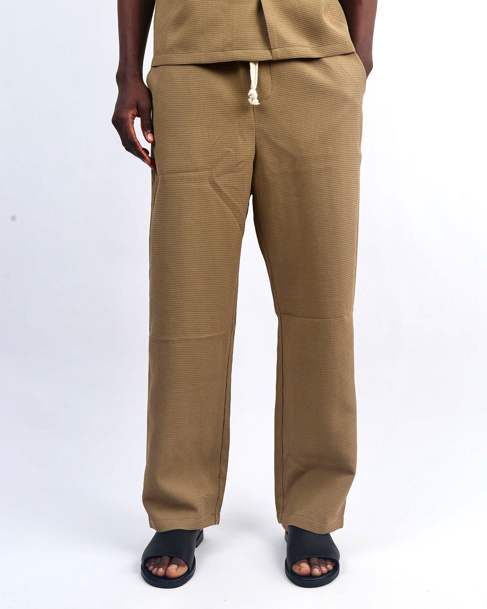 Garm Island Oversized Cotton Waffle Set in Khaki