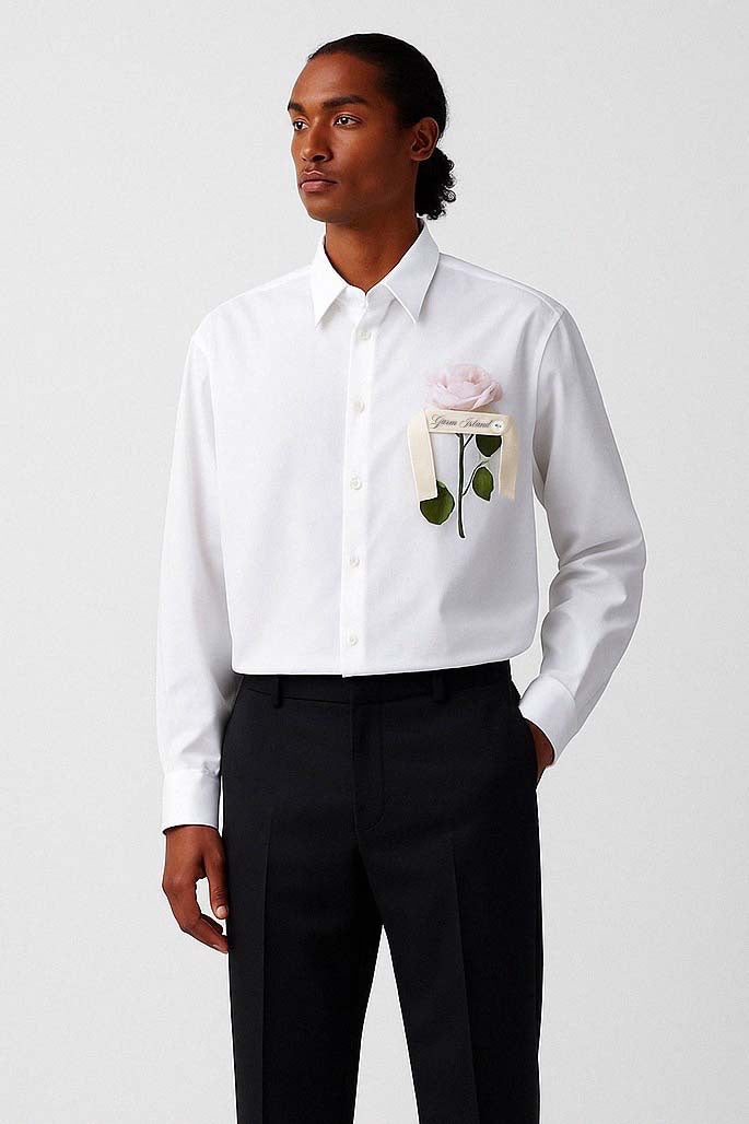 Garm Island La Vie en Rose Shirt in White