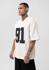 Vamos Pleated Jersey T-shirt in White