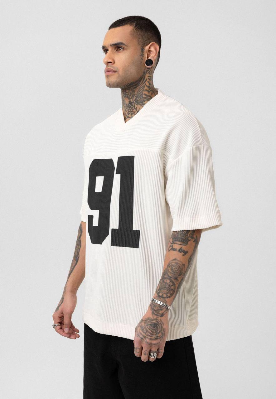 Vamos Pleated Jersey T-shirt in White