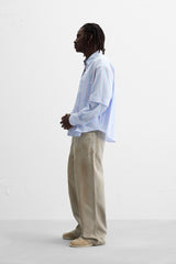 Garm Island Detachable Sleeve Striped Shirt