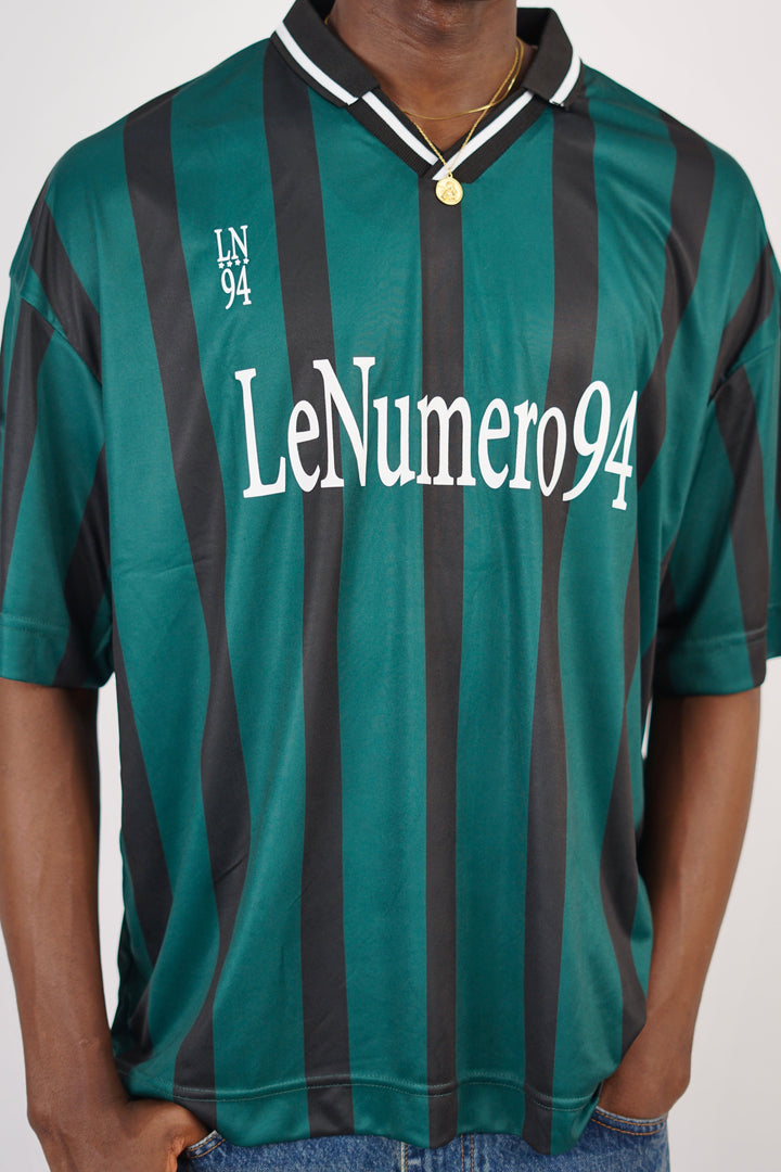 Vamos Numero Oversize Striped Jersey T-shirt in Nephti