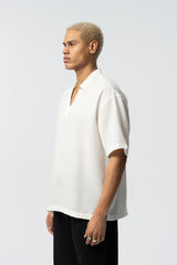 2512 V-NECK DETAILED SHIRT IN WHITE