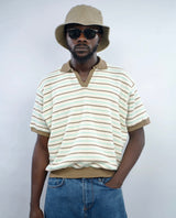 Giesto Jacquard Knit Polo shirt in brown/green