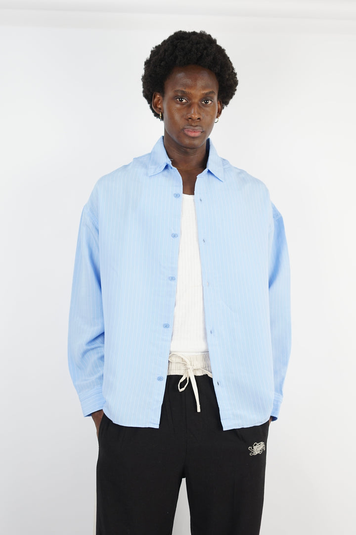 Vamos Pinstripe Shirt in blue