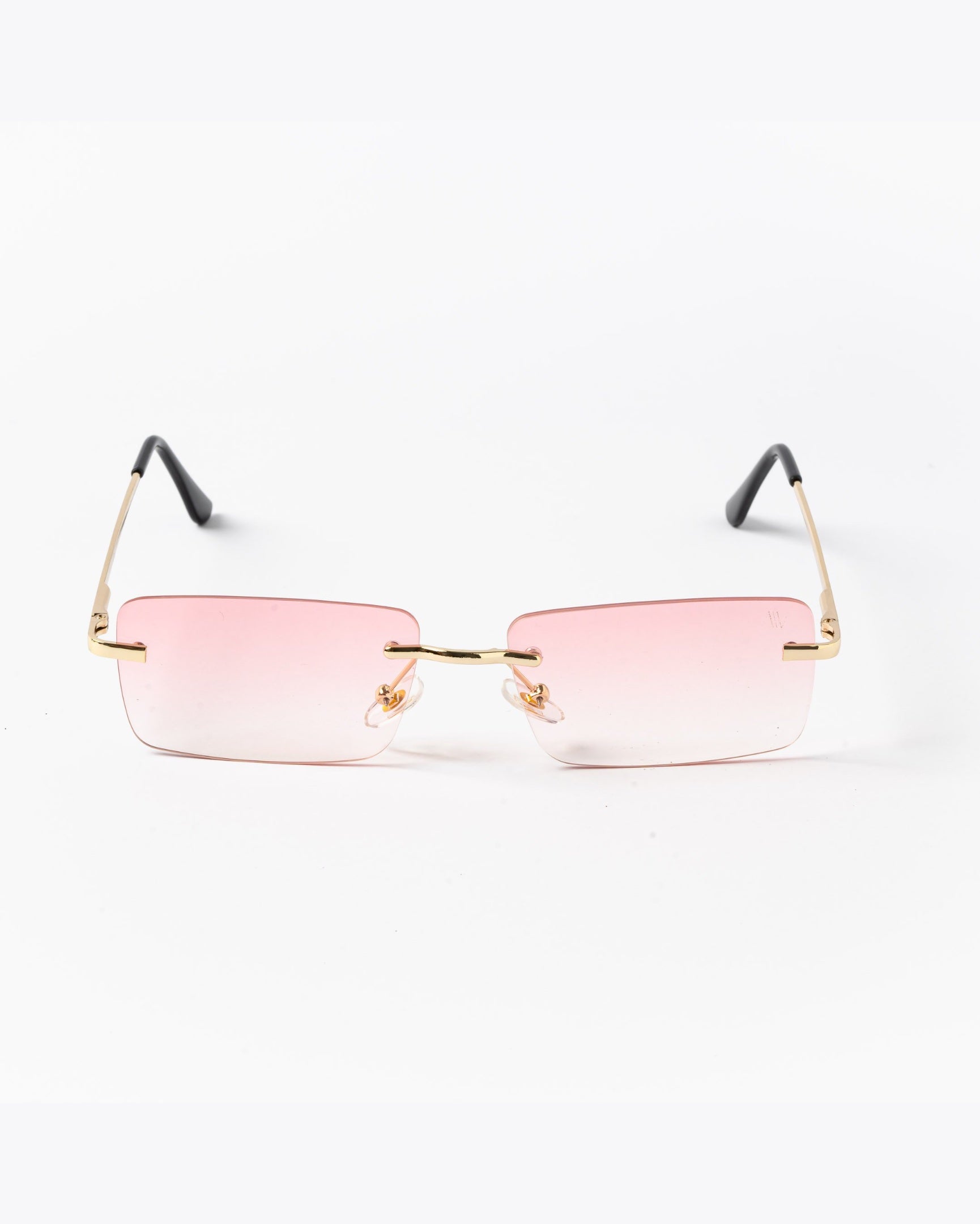 Rectangular Panthere sun glasses rimless in pink