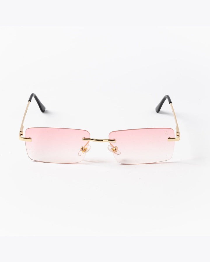 Rectangular Panthere sun glasses rimless in pink