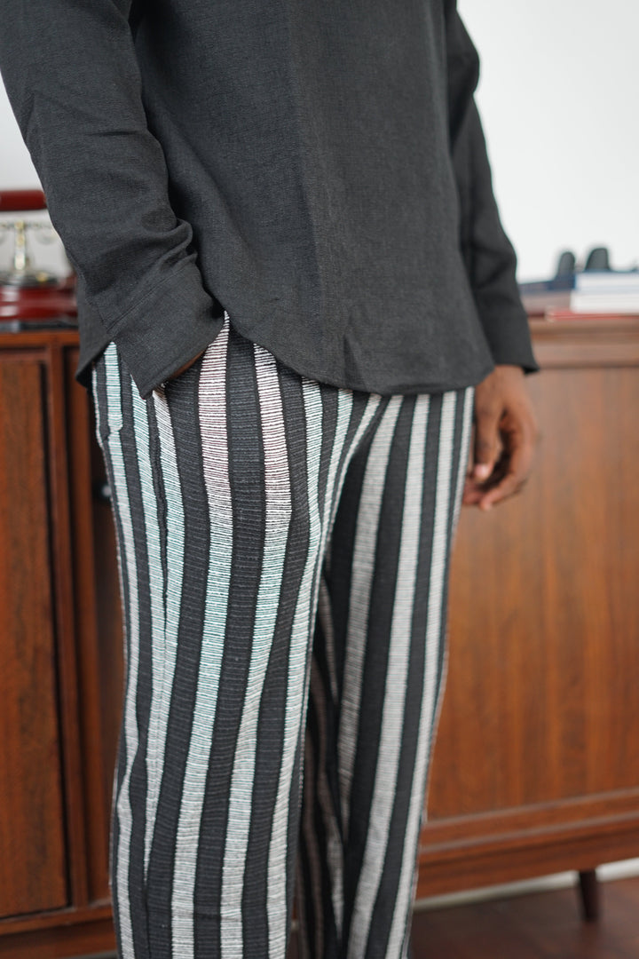 Massimo Cariño striped pants in black