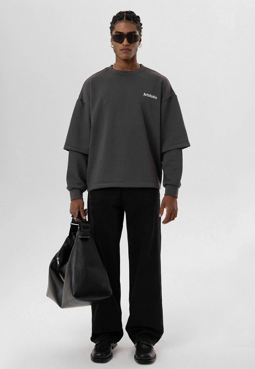 Essence of Life Longsleeve Layered t-shirt in anthracite