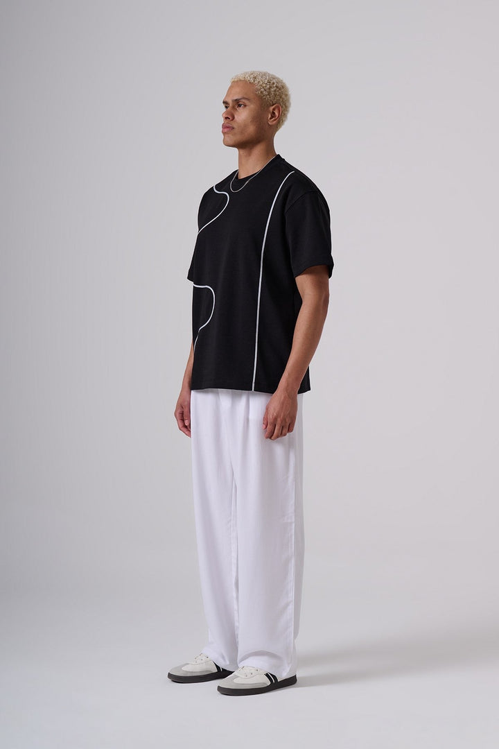 2512 t-shirt with constrast drawing in Black
