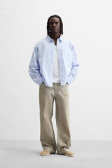 Garm Island Detachable Sleeve Striped Shirt