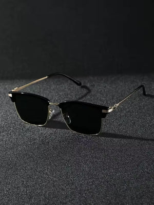 Men's Metal Punk Sun glasses in Black