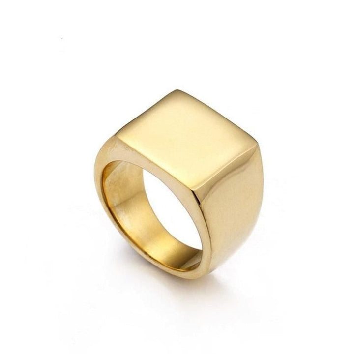 Flat square signet ring