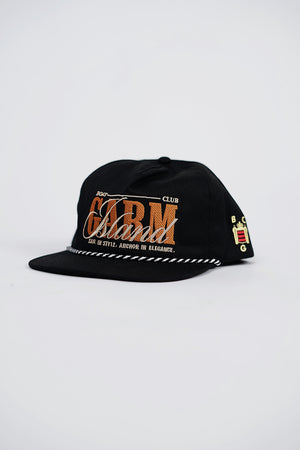 Garm Island Boat Club Captain Panel Cap in Black